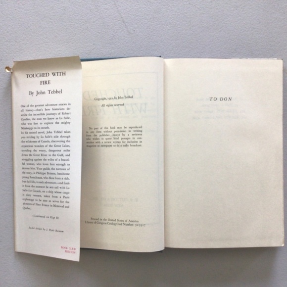 Touched With Fire by John Tebbel Vintage Hardcover Book - Picture 5 of 7
